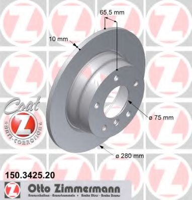 150342520 ZIMMERMANN ДИСК ТОРМ BMW 1 ER (E87) 116I, 118D, 118I R 0407>
