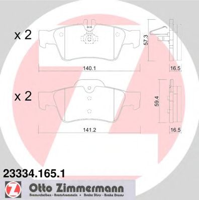 233341651 ZIMMERMANN Колодки дисковые задн
