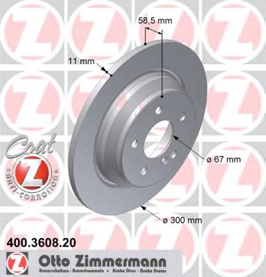 400360820 ZIMMERMANN ДИСК ТОРМ MER S-CLASS W220 S320 98-05>