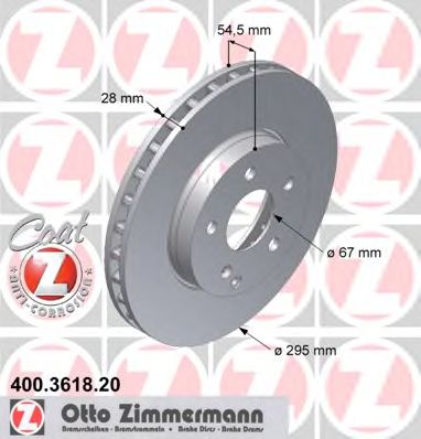 400361820 ZIMMERMANN ДИСК ТОРМ MER W211 29528 F 02-03>