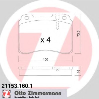 211531601 ZIMMERMANN saxid-колодки торм-е mercedes-benz: e-class кабрио