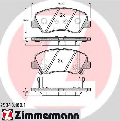 253481801 ZIMMERMANN Колодки тормозные HYUN/KIA SOLARIS/RIO 10- перед.