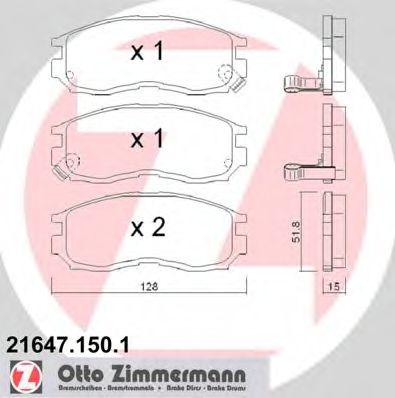 216471501 ZIMMERMANN КОЛОДКИ ТОРМ MITS ECLIPSE, GALANT, SPACE WAGON ПЕР