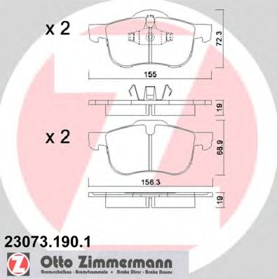230731901 ZIMMERMANN Колодки тормозные передние