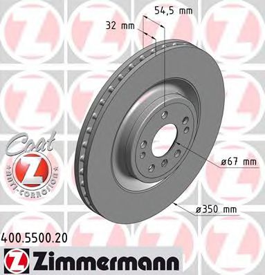 400550020 ZIMMERMANN Диск тормозной вентилируемый