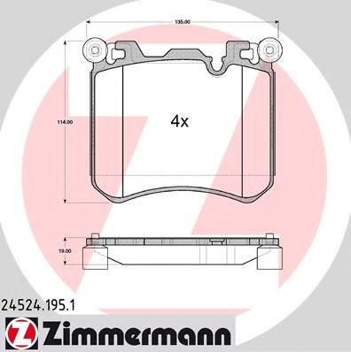 245241951 ZIMMERMANN Колодки дисковые