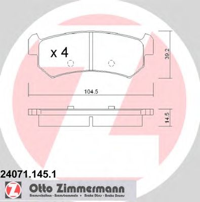 240711451 ZIMMERMANN колодки тормозные chevrolet, daewoo