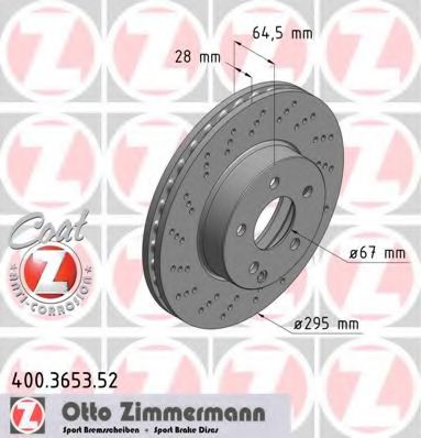 400365352 ZIMMERMANN ТОРМОЗНОЙ ДИСК SPORT COAT Z MERCEDES W204 07, W212 09