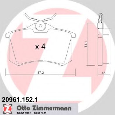 209611521 ZIMMERMANN ТОРМОЗНЫЕ КОЛОДКИ ZIMMERMANN VAG, PEUGEOT, RENAULT