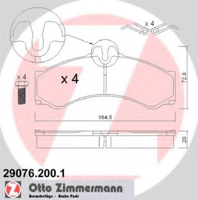 290762001 ZIMMERMANN КОЛОДКИ ТОРМ MER SPRINT 4T 9706-<<