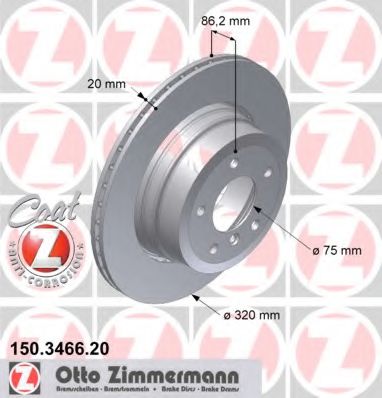 150346620 ZIMMERMANN ДИСК ТОРМ BS BMW Coat Z beschichtet