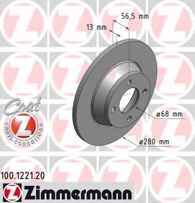 100122120 ZIMMERMANN диск тормозной audi