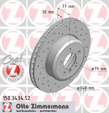 150343452 ZIMMERMANN томозной диск пер sport coat z bmw 5 е60