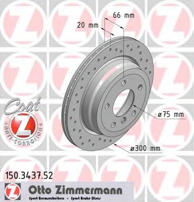 150343752 ZIMMERMANN ТОРМОЗНОЙ ДИСК SPORT COAT Z BMW 1(E81,87) 05-