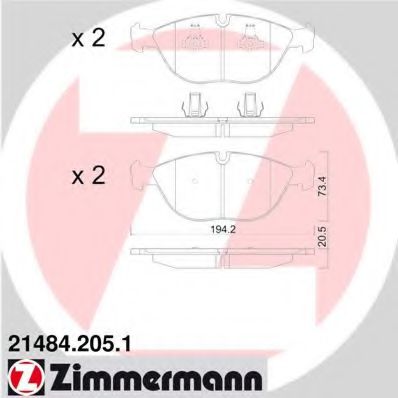 214842051 ZIMMERMANN zimmermann-колодки тормозные audi: a4 avant 00-01,