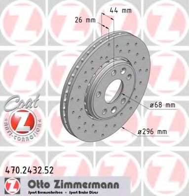 470243252 ZIMMERMANN ДИСК ТОРМ BS RENAULT SPORT Coat Z