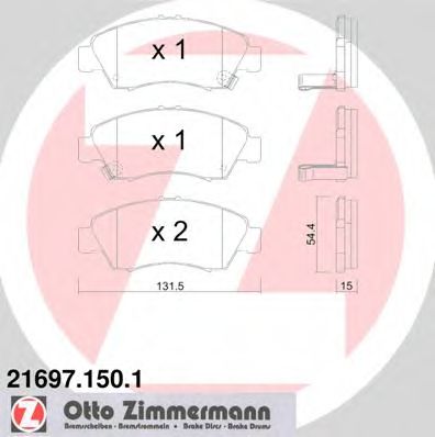 216971501 ZIMMERMANN Колодки торм.пер. honda civic (91-95)