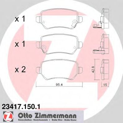 234171501 ZIMMERMANN КОЛОДКИ ТОРМ OPL ASTRA G ЗАДН 9806-