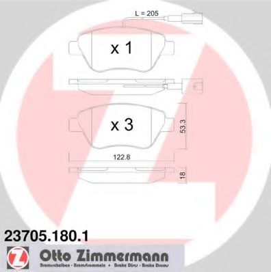 237051801 ZIMMERMANN SAXID-КОЛОДКИ ТОРМОЗНЫЕ