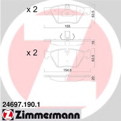 246971901 ZIMMERMANN Колодки тормозные BMW 5(F10) 10- перед.