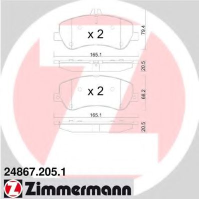248672051 ZIMMERMANN Колодки тормозные дисковые MERCEDES