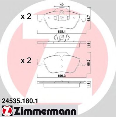 245351801 ZIMMERMANN Колодки тормозные Renault