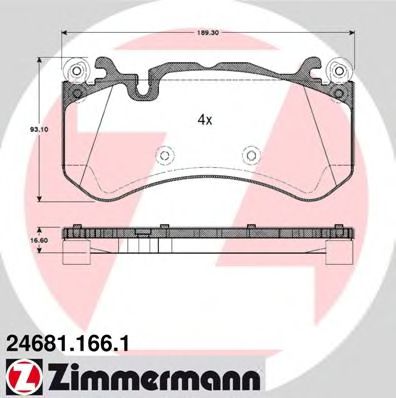 246811661 ZIMMERMANN тормозные колодки передние mb c-klasse (w204) 2008