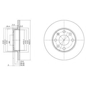 BG2148 DELPHI Диск тормозной OPEL ASTRA F/CORSA B/KADETTE E/VECTRA A -01 перед.