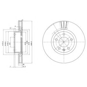 BG2742 DELPHI Тормозной диск BG2742