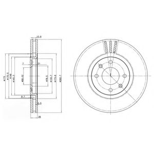BG2872 DELPHI Диск тормозной PSA XANTIA/406 -04 1.6-3.0 перед. D=283
