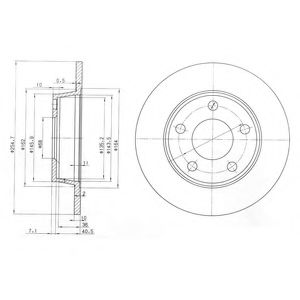 BG3671 DELPHI Торм.диск зад.[255х9,9] 5 отв.(min 2)