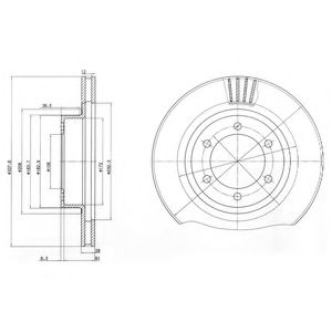 BG4052 DELPHI Диск тормозной TOYOTA LAND CRUISER 120 03- перед.вент.