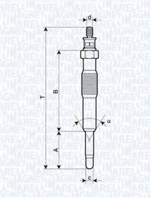 062900017304 MAGNETI MARELLI UC21AСвеча накалив.Renault Clio IIKangooMeganneTrafic 1.9 96-5