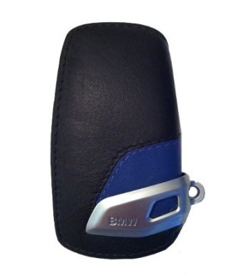 82292219915 BMW Кожаный футляр для ключа BMW Leather Key Case M sport Blue Black
